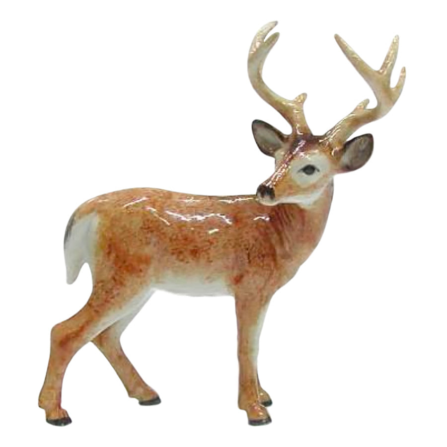 miniature porcelain standing deer buck figurine