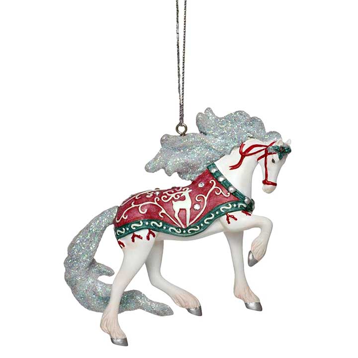 trail of painted ponies 2023 christmas wonder horse ornament - right view with cord