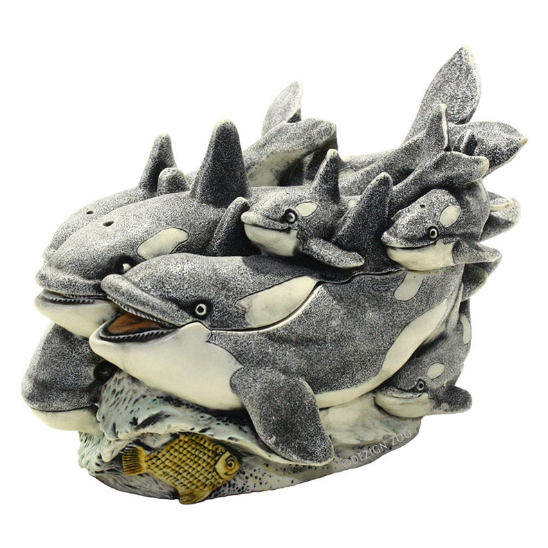 harmony kingdom killing time orca whale treasure jest right side, front view