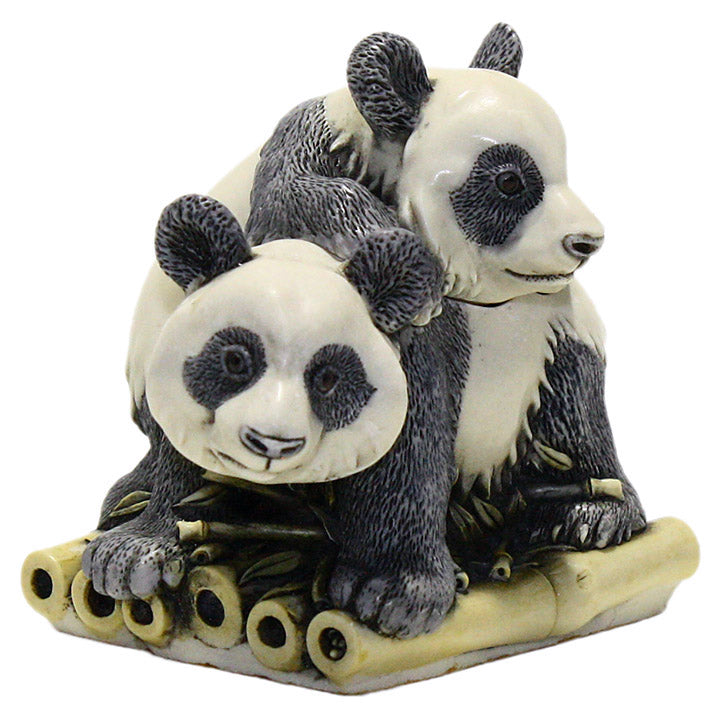 Harmony Kingdom Survivor Panda pair box figurine