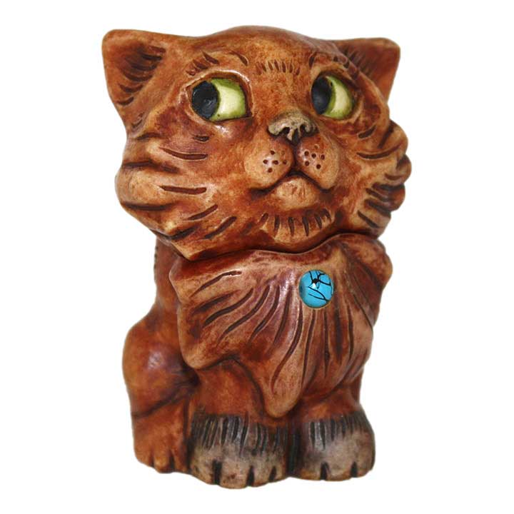 Harmony Ball Kingdom December Calendar Cat Pot Bellys - front view with Turquoise gemstone on chest