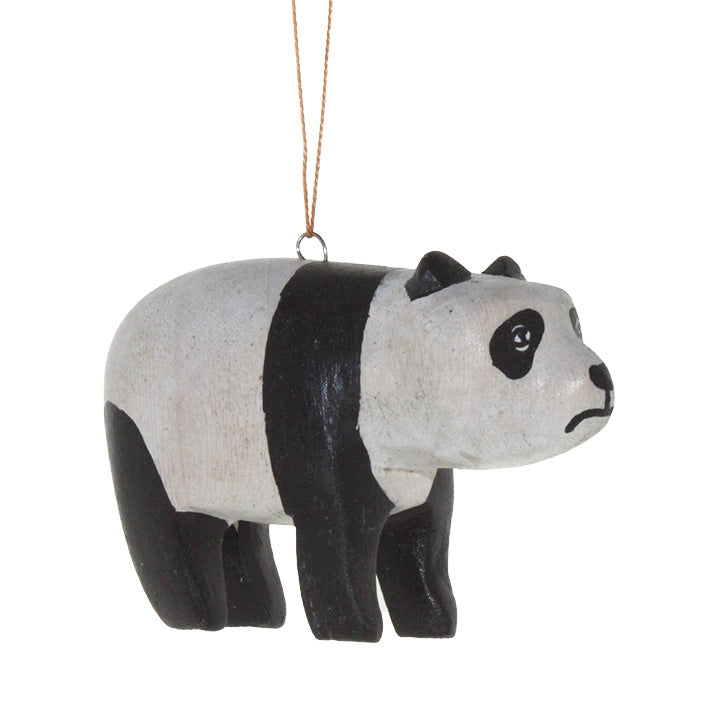 carved wood  panda ornament