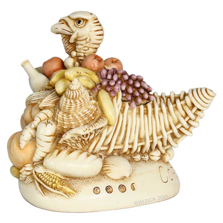 harmony kingdom feasty fest thanksgiving box figurine - left side view