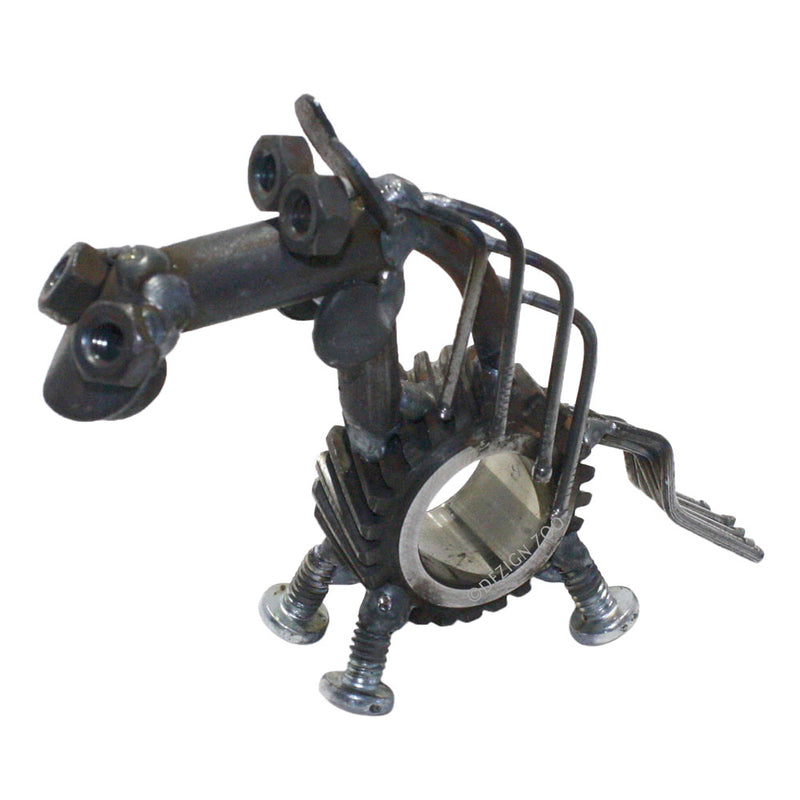 recycled metal sun gear horse sculpture figurine