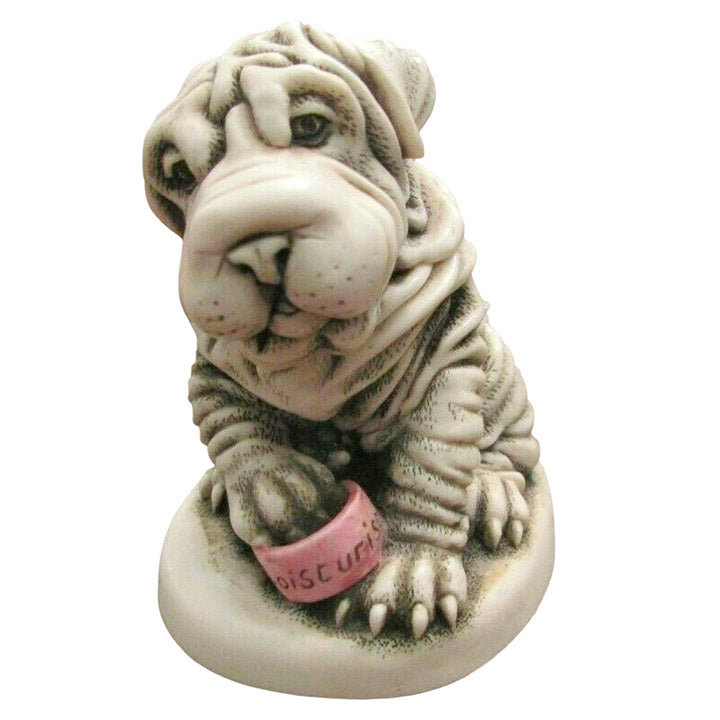 harmony kingdom fuss pot shar-pei treasure jest with pink moisturizer tub