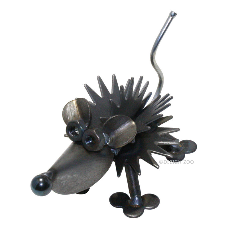 recycled metal hedgehog figurine