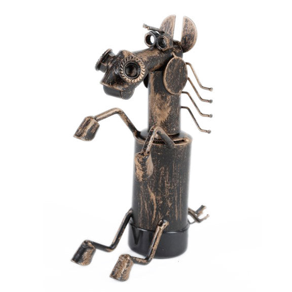metal sculpture horse bottle topper