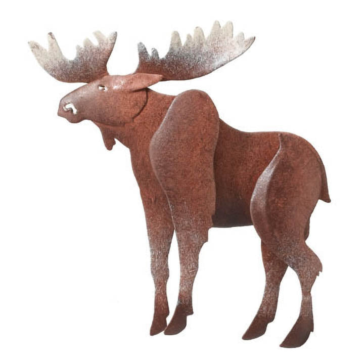 brown metal bull moose with antlers faceing left refrigerator magnet