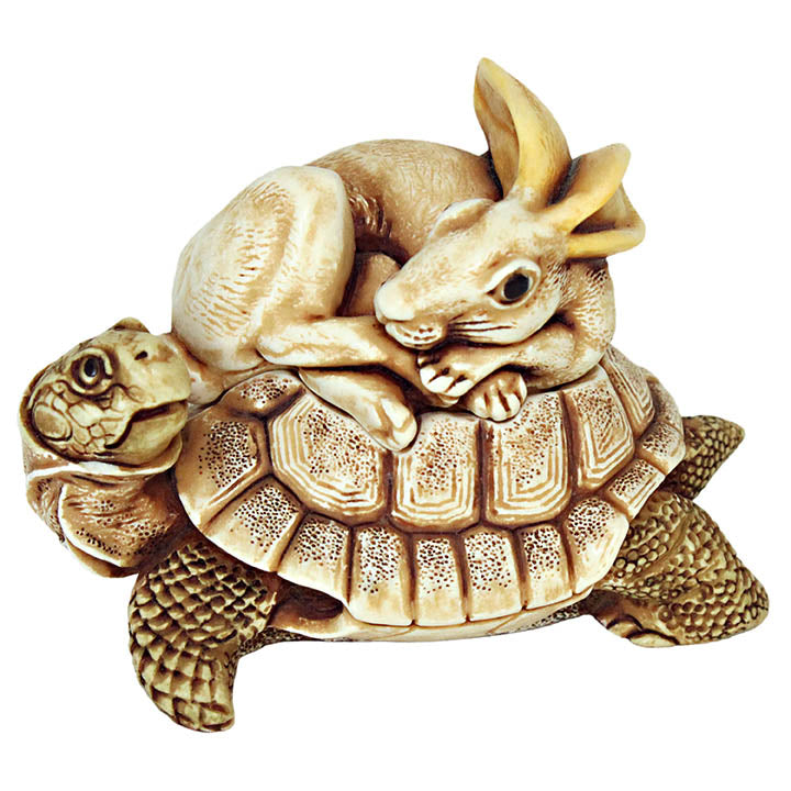 harmony kingdom opposites attract tortoise and hare treasure jest above front view