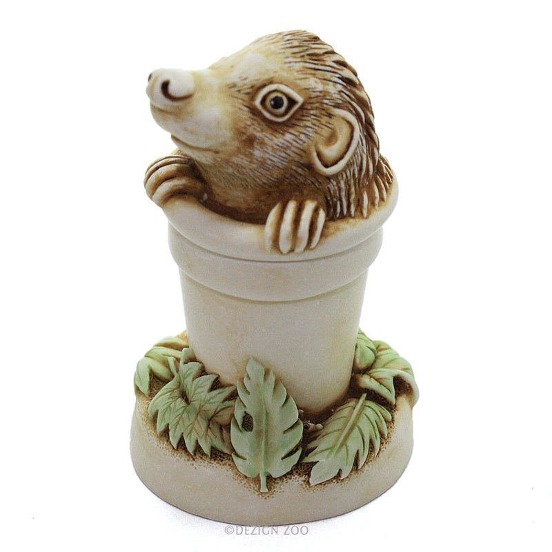 pot sticker hedgehog treasure jest left side view