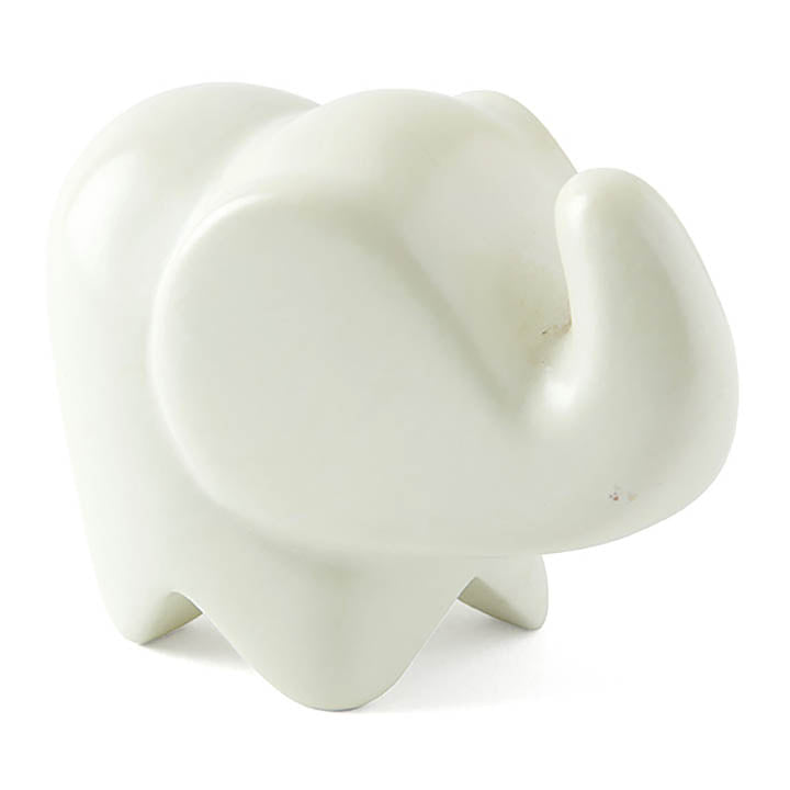 carved soapstone white elephant sculpture