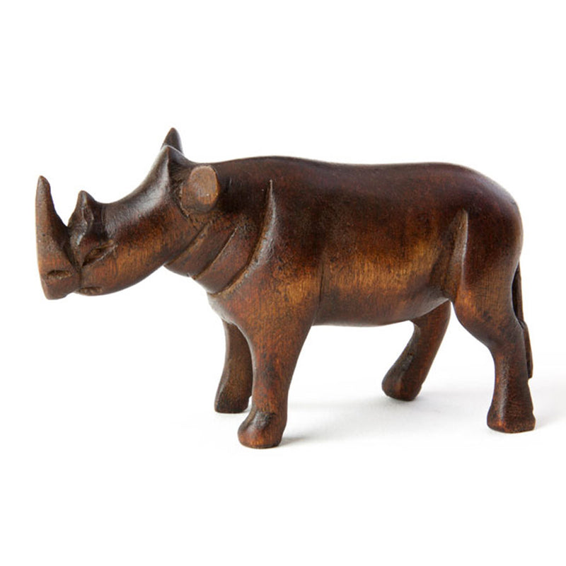 jacaranda wood rhino figurine left view