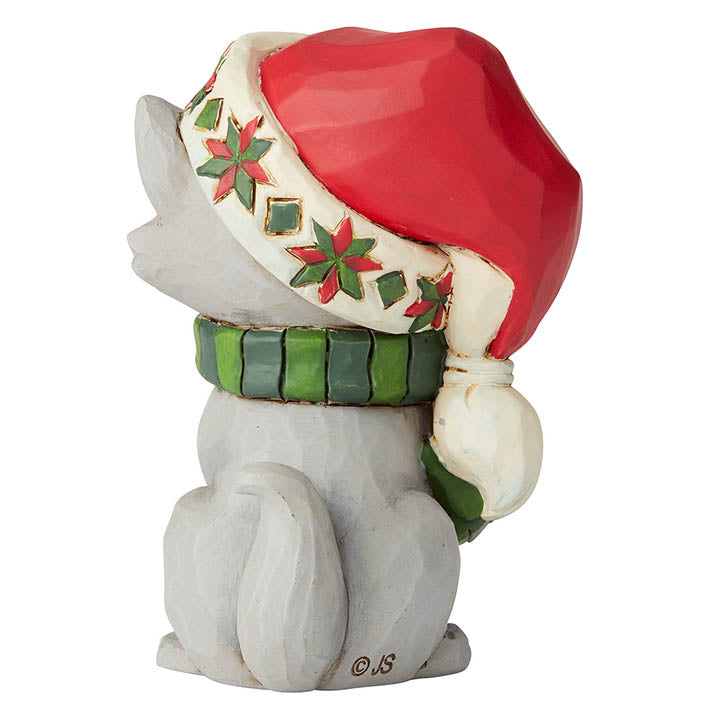 jim shore mini christmas kitten figurine - back view