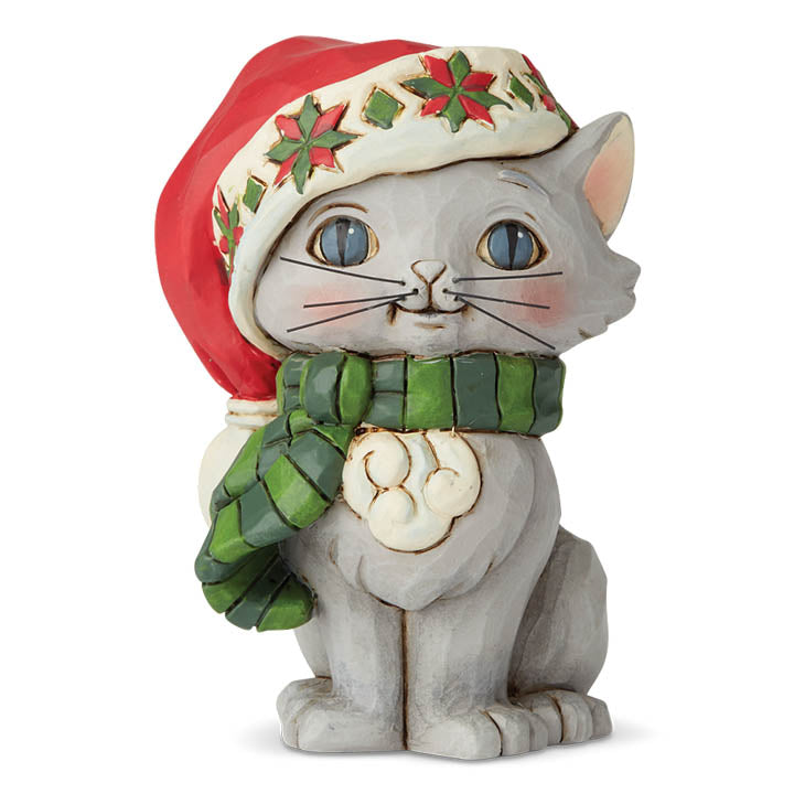 jim shore christmas kitten mini figurine