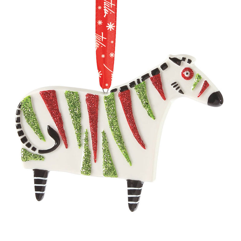 dept 56 party animalz bas-relief zebra ornament