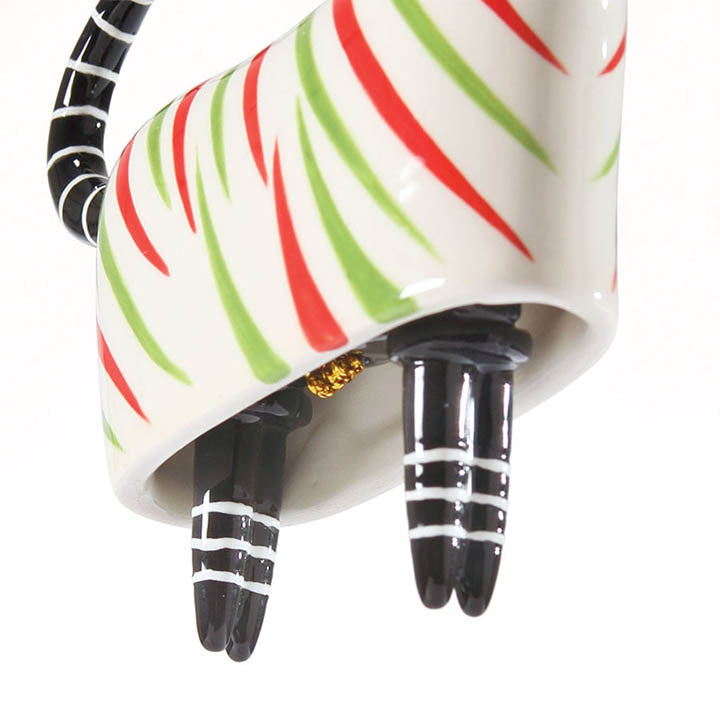 department 56 animalz collection porcelain zebra bell ornament right side and underside showing detail of legs